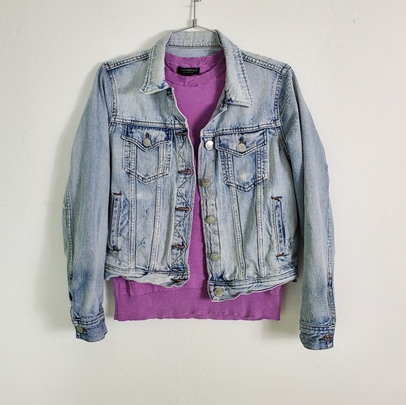 J. Crew Jackets & Blazers - J.Crew Indigo Light Wash Destroy Jean Jacket